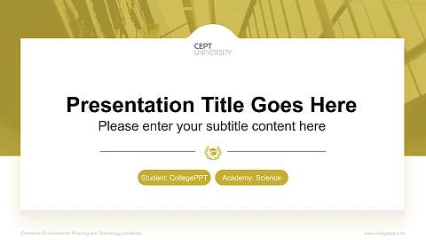 Centre for Environmental Planning and Technology University National Scholarship Defense PPT Template