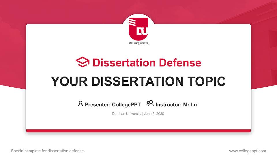 Darshan University Graduation Thesis Defense PPT Template16:9 ratio PPT effect preview image