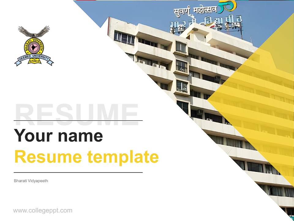 Bharati Vidyapeeth Resume PPT Template4:3 ratio PPT effect preview image5