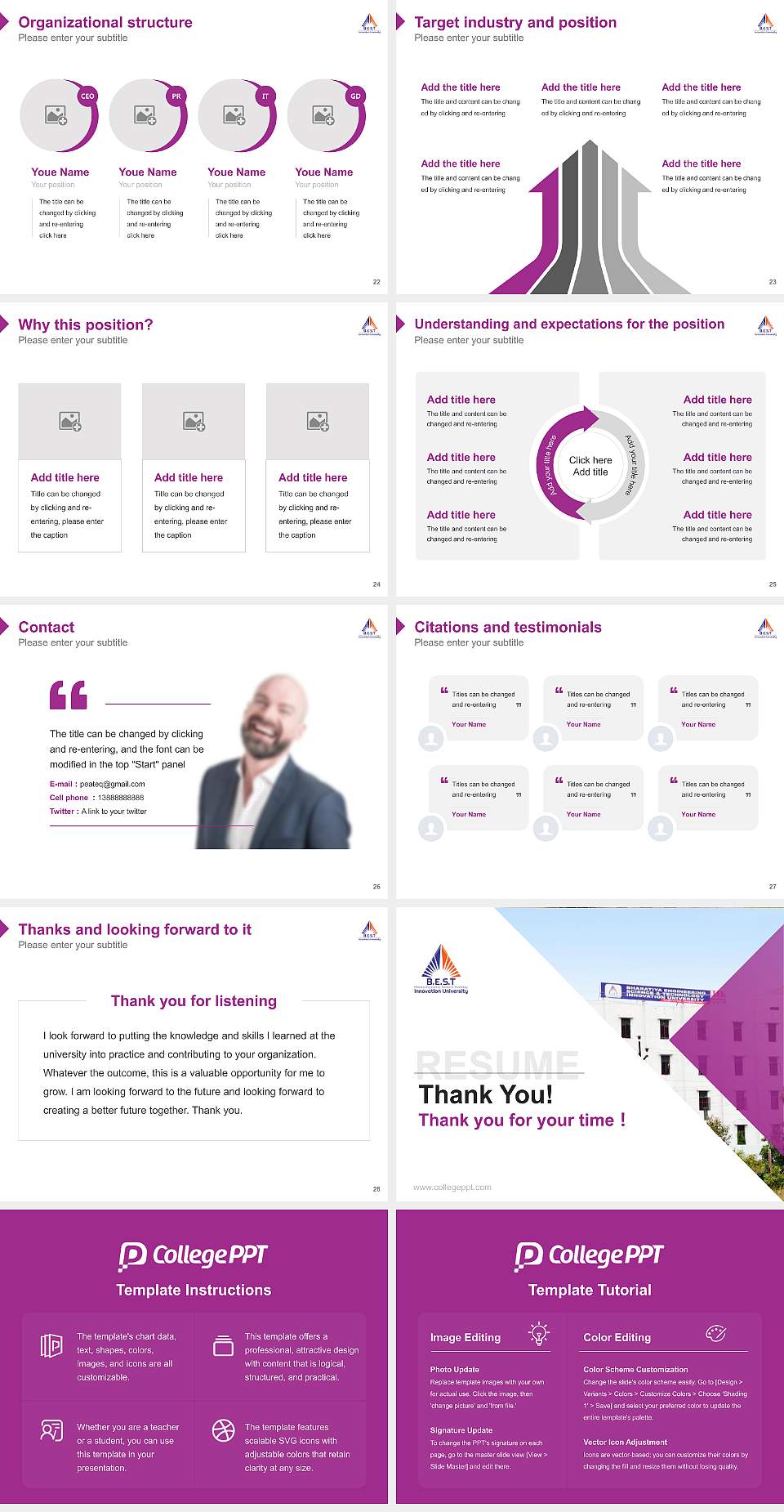 Bharatiya Engineering Science and Technology Innovation University Resume PPT Template4:3 ratio PPT effect preview image4