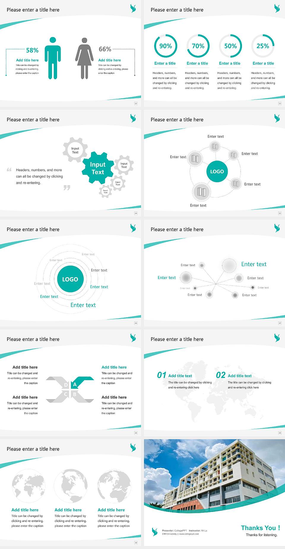 CMR University Course/Courseware Creation PPT Template4:3 ratio PPT effect preview image4