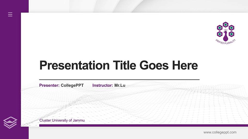 Cluster University of Jammu Thesis Proposal/Graduation Defense PPT Template16:9 ratio PPT effect preview image