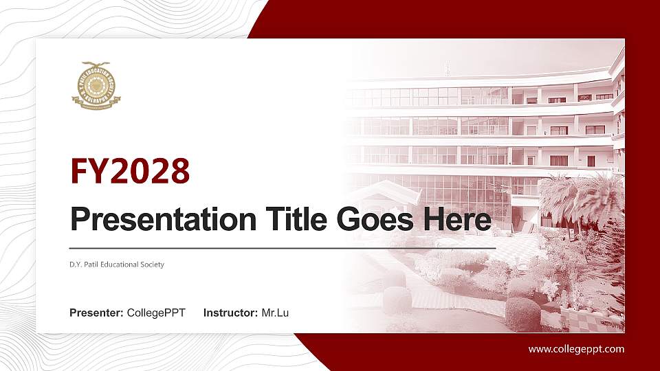 D.Y. Patil Educational Society Academic Presentation/Research Findings Report PPT Template16:9 ratio PPT effect preview image