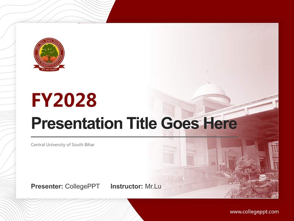 Central University of South Bihar Academic Presentation/Research Findings Report PPT Template4:3 ratio PPT effect preview image5