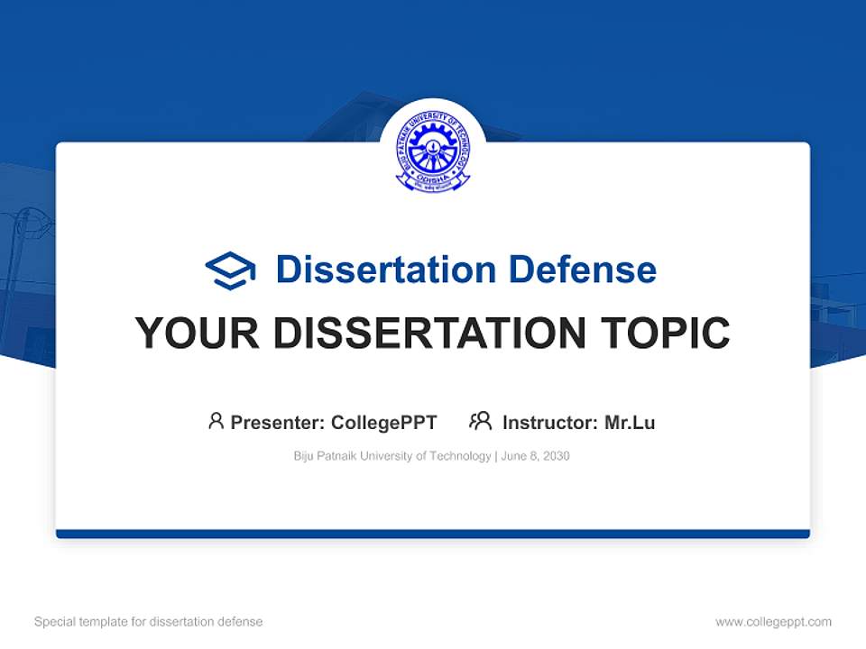 Biju Patnaik University of Technology Graduation Thesis Defense PPT Template4:3 ratio PPT effect preview image7