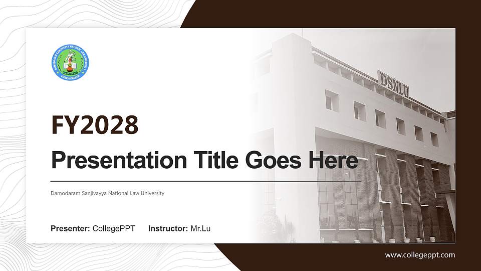 Damodaram Sanjivayya National Law University Academic Presentation/Research Findings Report PPT Template16:9 ratio PPT effect preview image