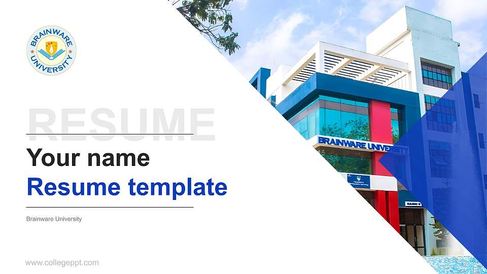 Brainware University Resume PPT Template16:9 ratio PPT effect preview image