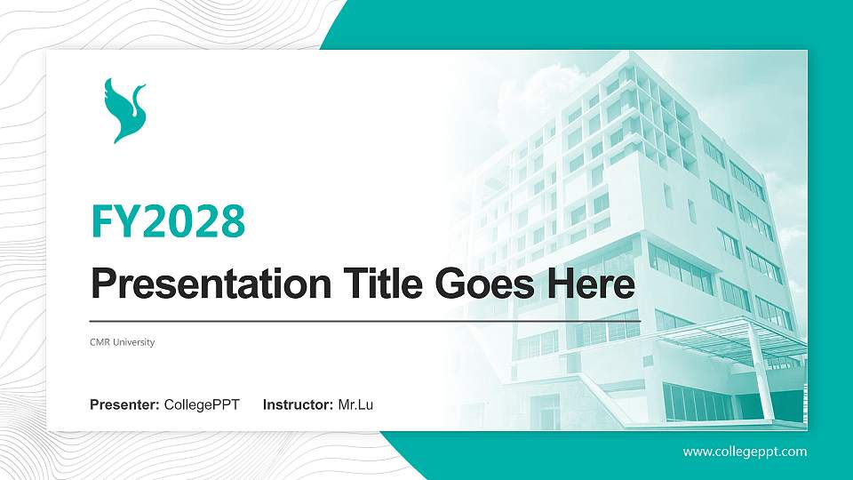 CMR University Academic Presentation/Research Findings Report PPT Template16:9 ratio PPT effect preview image