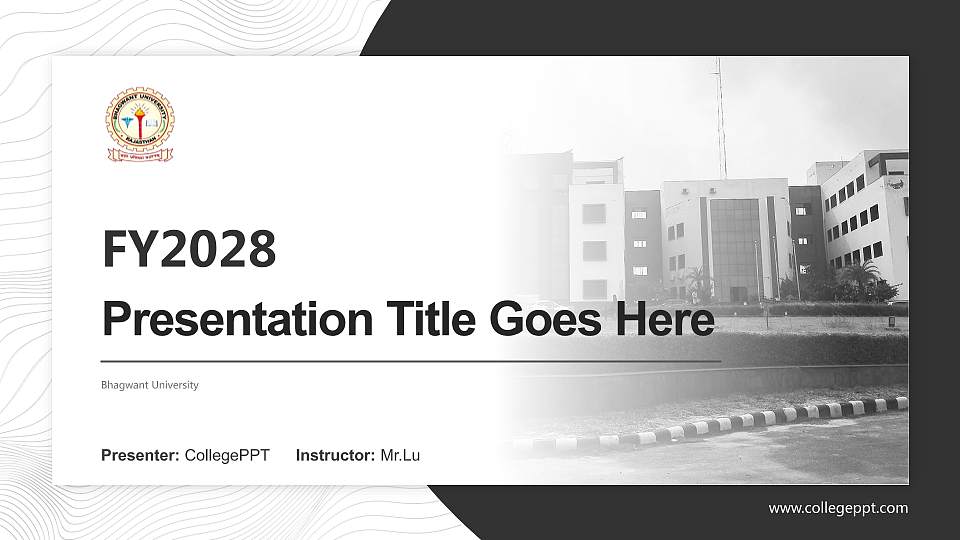 Bhagwant University Academic Presentation/Research Findings Report PPT Template16:9 ratio PPT effect preview image