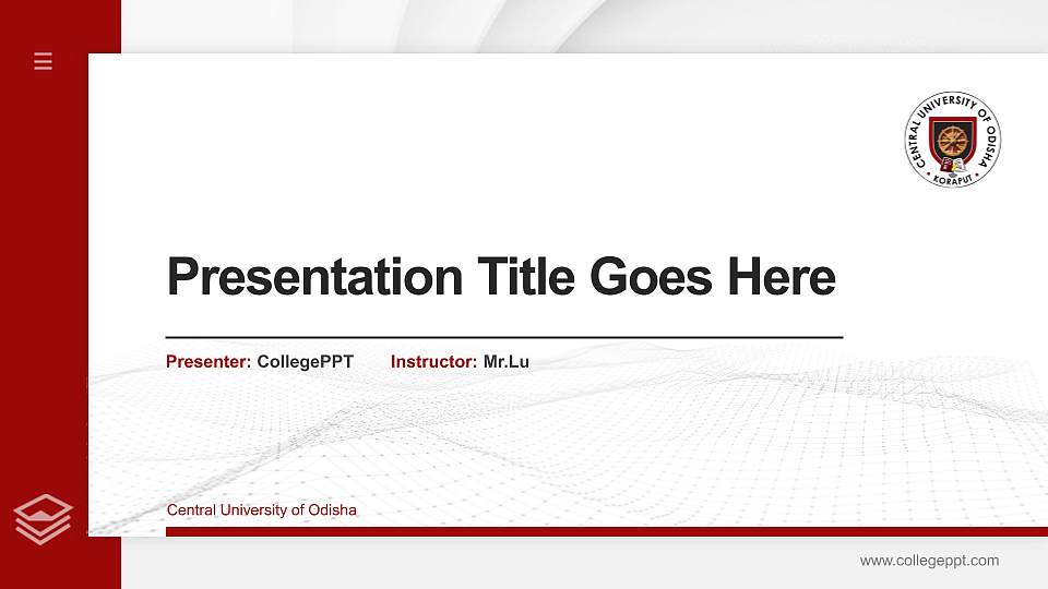 Central University of Odisha Thesis Proposal/Graduation Defense PPT Template16:9 ratio PPT effect preview image