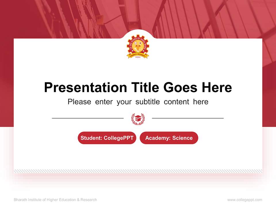 Bharath Institute of Higher Education & Research National Scholarship Defense PPT Template4:3 ratio PPT effect preview image4