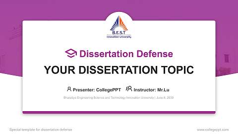 Bharatiya Engineering Science and Technology Innovation University Graduation Thesis Defense PPT Template