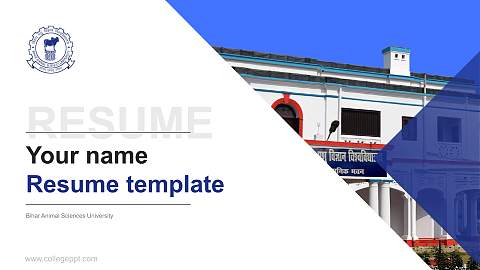 Bihar Animal Sciences University Resume PPT Template