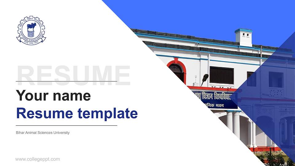 Bihar Animal Sciences University Resume PPT Template16:9 ratio PPT effect preview image