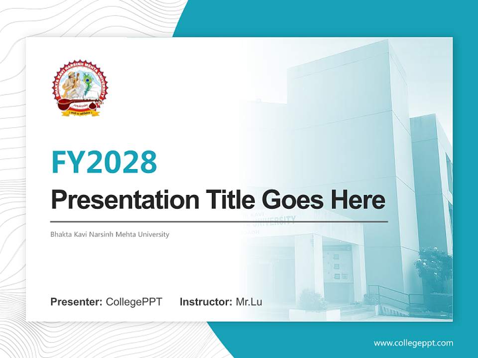 Bhakta Kavi Narsinh Mehta University Academic Presentation/Research Findings Report PPT Template4:3 ratio PPT effect preview image5