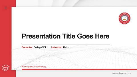 Birla Institute of Technology Thesis Proposal/Graduation Defense PPT Template