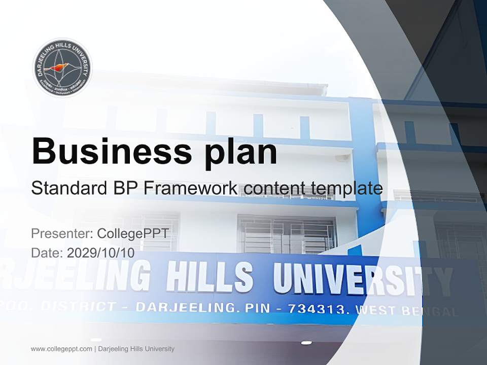 Darjeeling Hills University Competition/Entrepreneurship Contest PPT Template4:3 ratio PPT effect preview image9
