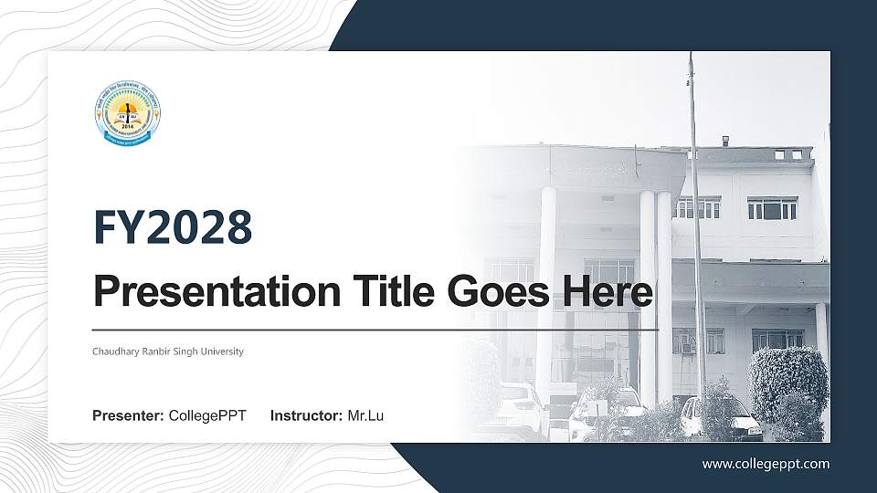 Chaudhary Ranbir Singh University Academic Presentation/Research Findings Report PPT Template16:9 ratio PPT effect preview image