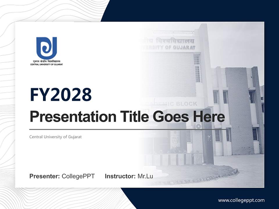 Central University of Gujarat Academic Presentation/Research Findings Report PPT Template4:3 ratio PPT effect preview image5