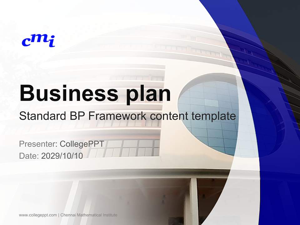 Chennai Mathematical Institute Competition/Entrepreneurship Contest PPT Template4:3 ratio PPT effect preview image9