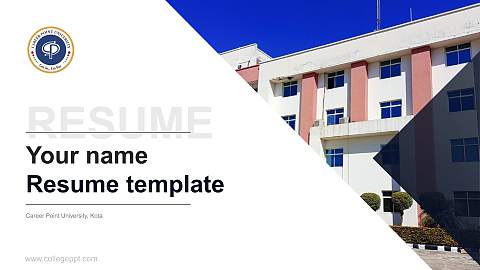 Career Point University, Kota Resume PPT Template