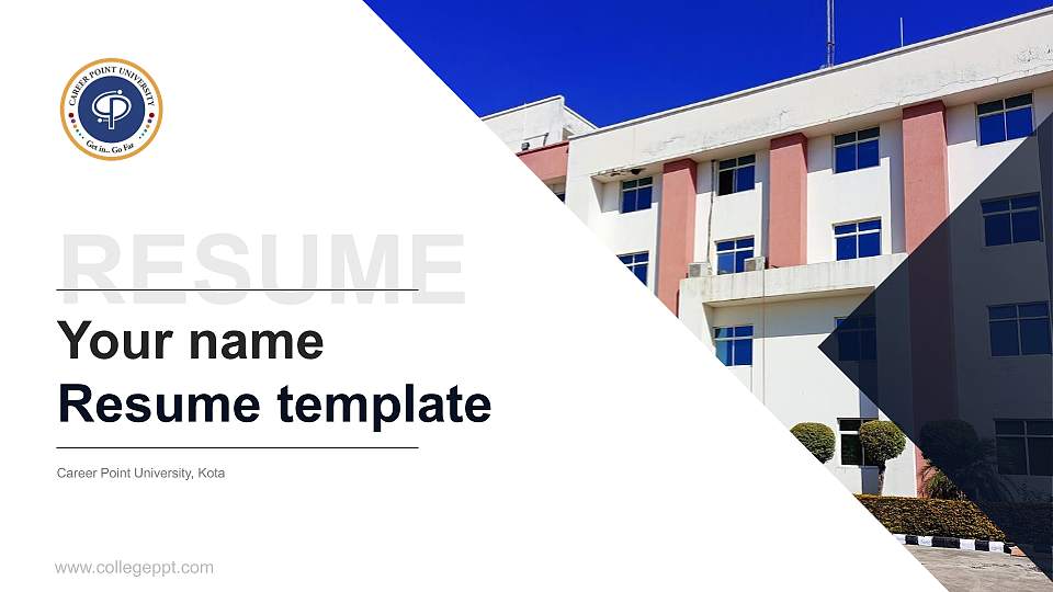 Career Point University, Kota Resume PPT Template16:9 ratio PPT effect preview image