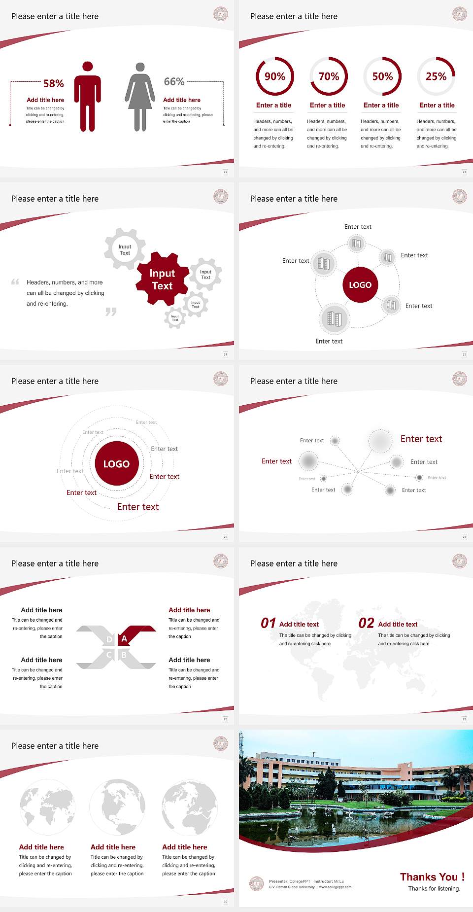 C.V. Raman Global University Course/Courseware Creation PPT Template4:3 ratio PPT effect preview image4