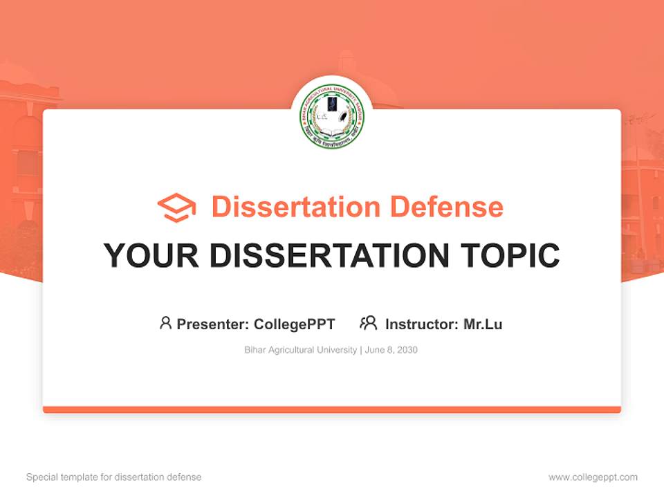 Bihar Agricultural University Graduation Thesis Defense PPT Template4:3 ratio PPT effect preview image7