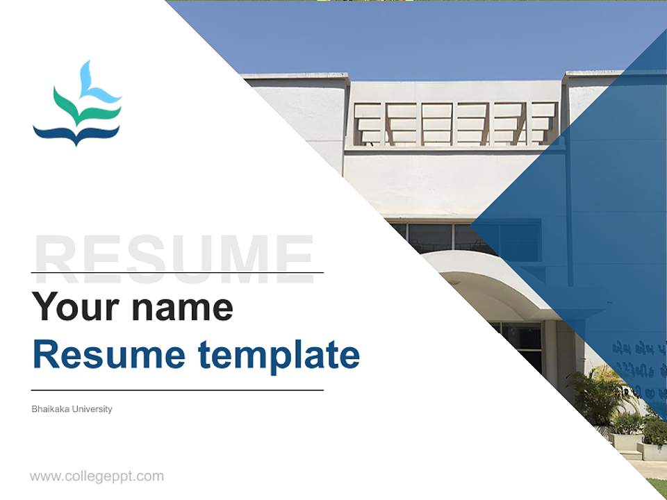 Bhaikaka University Resume PPT Template4:3 ratio PPT effect preview image5