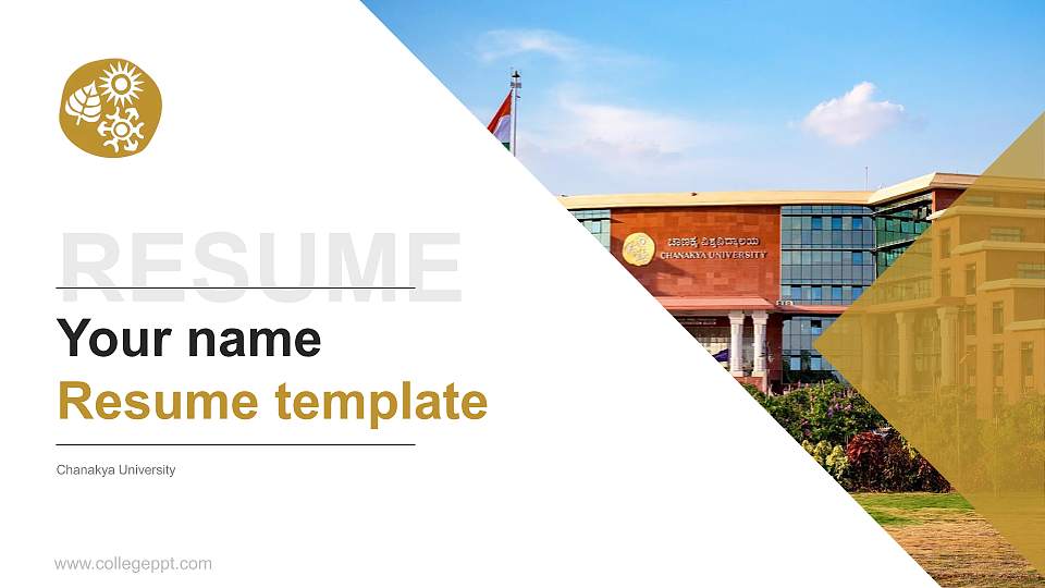 Chanakya University Resume PPT Template16:9 ratio PPT effect preview image