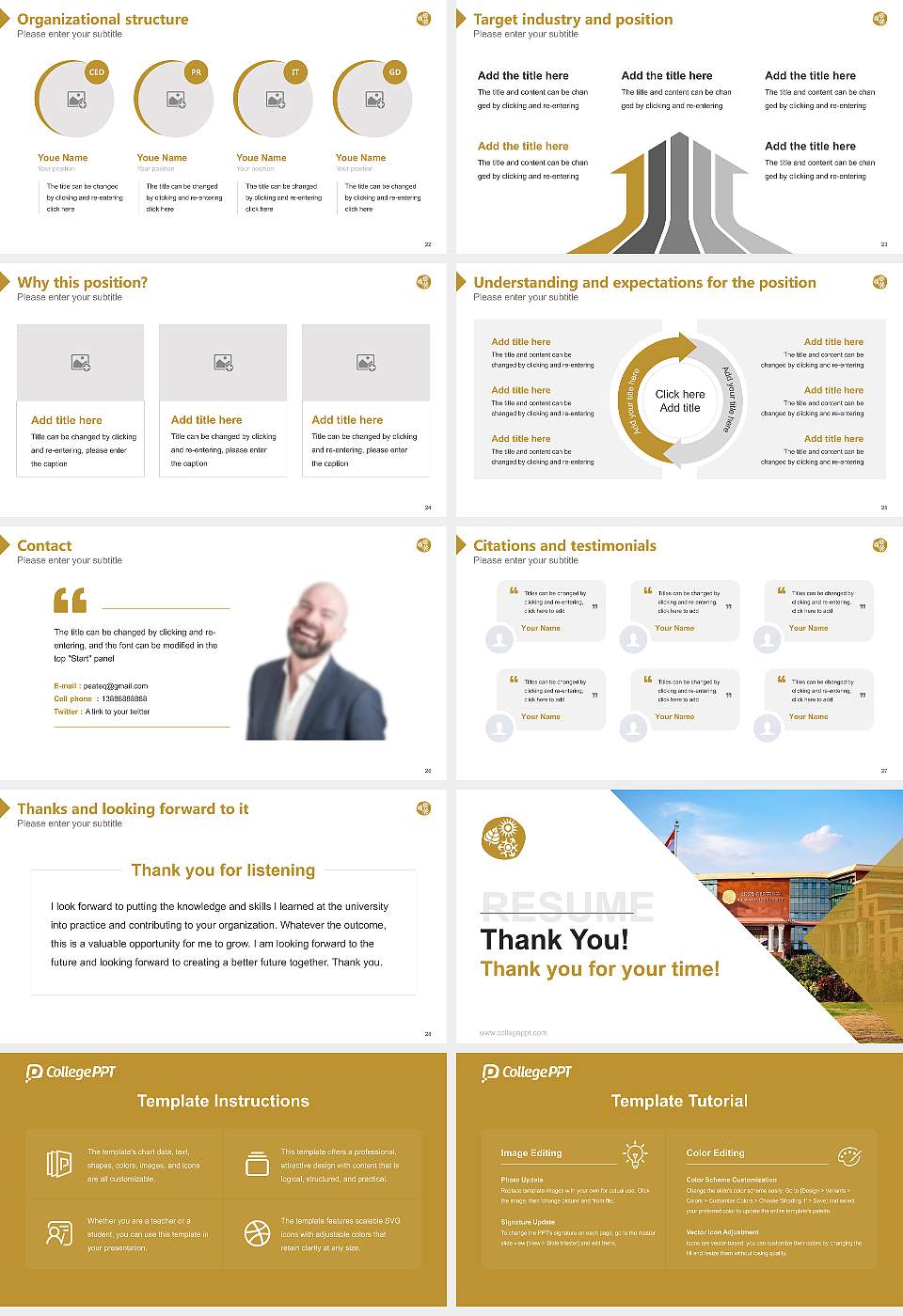 Chanakya University Resume PPT Template16:9 ratio PPT effect preview image4