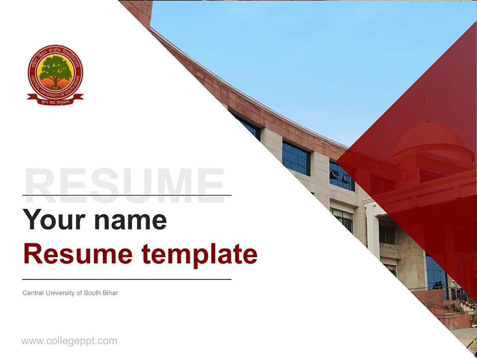 Central University of South Bihar Resume PPT Template4:3 ratio PPT effect preview image5