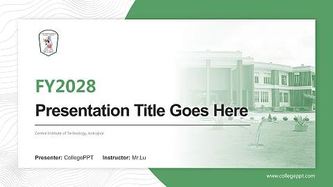 Central Institute of Technology, Kokrajhar Academic Presentation/Research Findings Report PPT Template