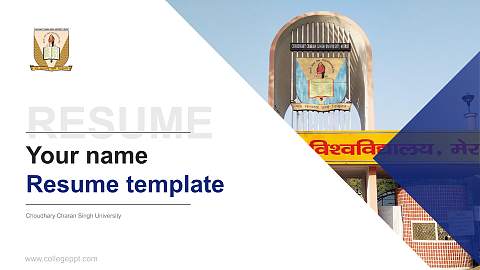 Choudhary Charan Singh University Resume PPT Template