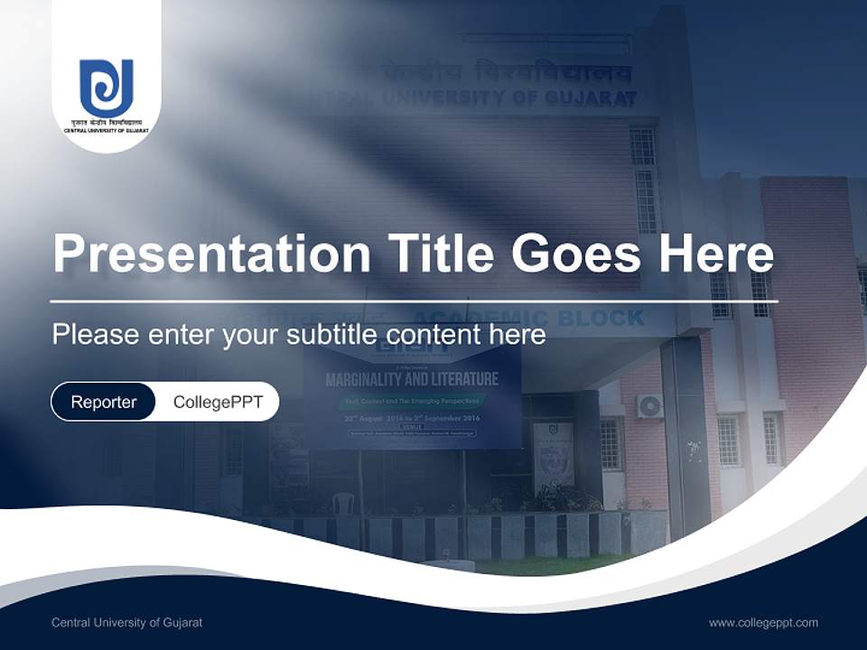 Central University of Gujarat Lecture Sharing and Networking Event PPT Template4:3 ratio PPT effect preview image4