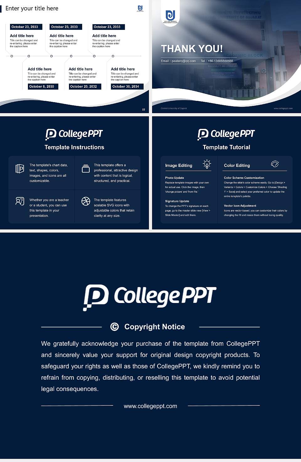 Central University of Gujarat Lecture Sharing and Networking Event PPT Template4:3 ratio PPT effect preview image4