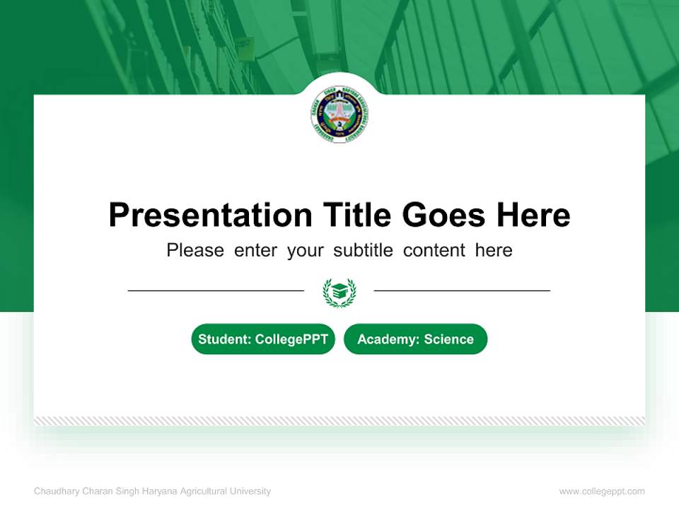 Chaudhary Charan Singh Haryana Agricultural University National Scholarship Defense PPT Template4:3 ratio PPT effect preview image4