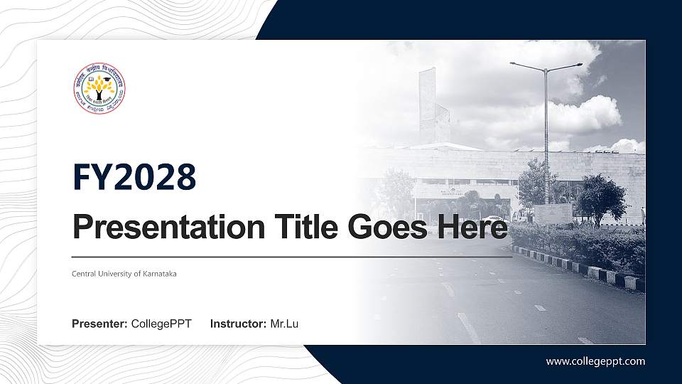 Central University of Karnataka Academic Presentation/Research Findings Report PPT Template16:9 ratio PPT effect preview image