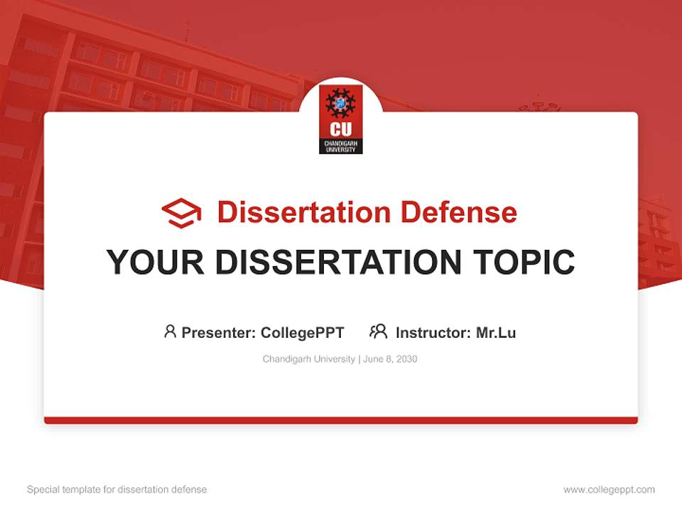 Chandigarh University Graduation Thesis Defense PPT Template4:3 ratio PPT effect preview image7