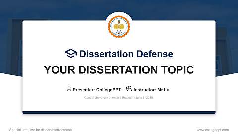 Central University of Andhra Pradesh Graduation Thesis Defense PPT Template
