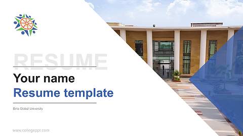 Birla Global University Resume PPT Template