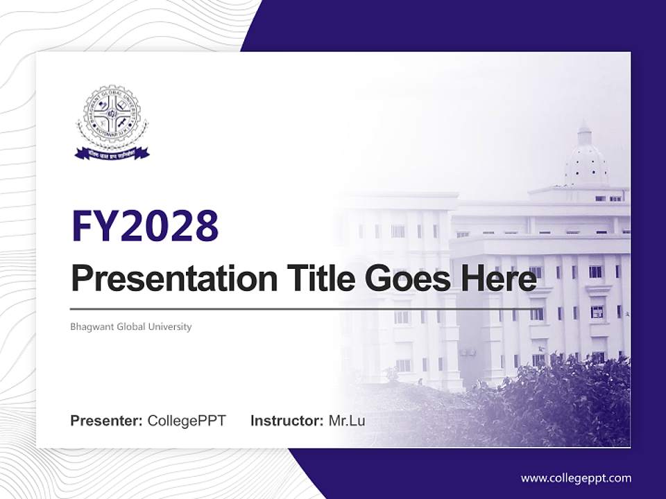 Bhagwant Global University Academic Presentation/Research Findings Report PPT Template4:3 ratio PPT effect preview image5