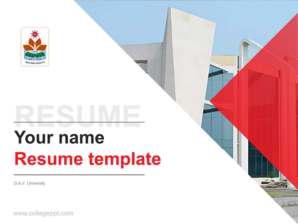 D.A.V. University Resume PPT Template4:3 ratio PPT effect preview image5