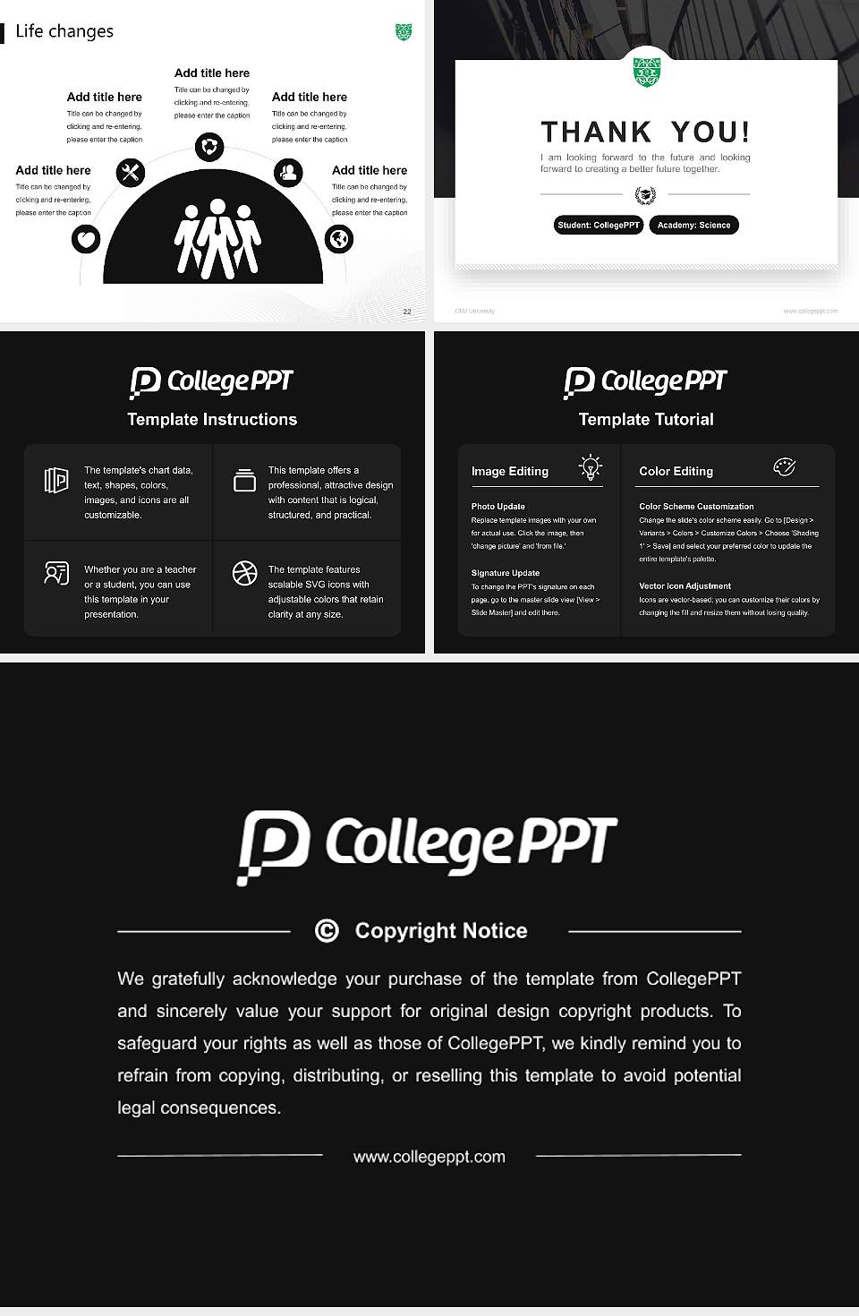 CMJ University National Scholarship Defense PPT Template4:3 ratio PPT effect preview image4