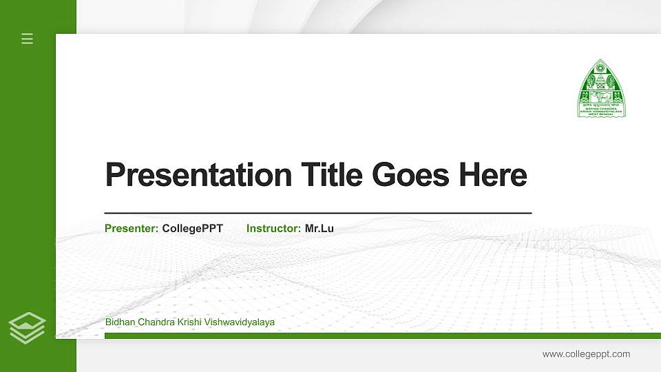 Bidhan Chandra Krishi Vishwavidyalaya Thesis Proposal/Graduation Defense PPT Template16:9 ratio PPT effect preview image
