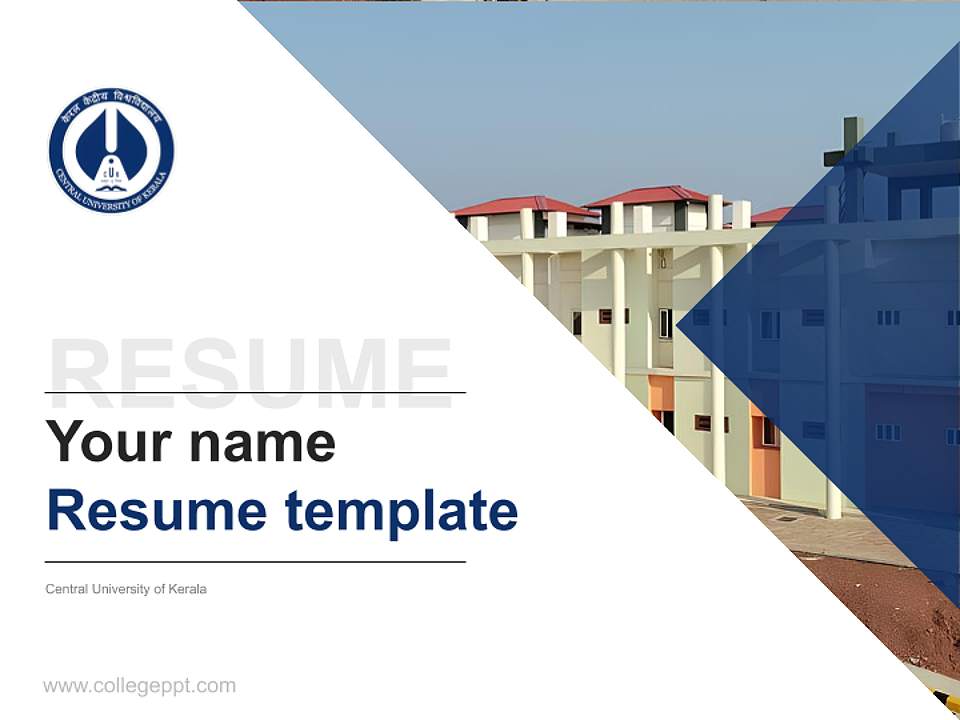 Central University of Kerala Resume PPT Template4:3 ratio PPT effect preview image5