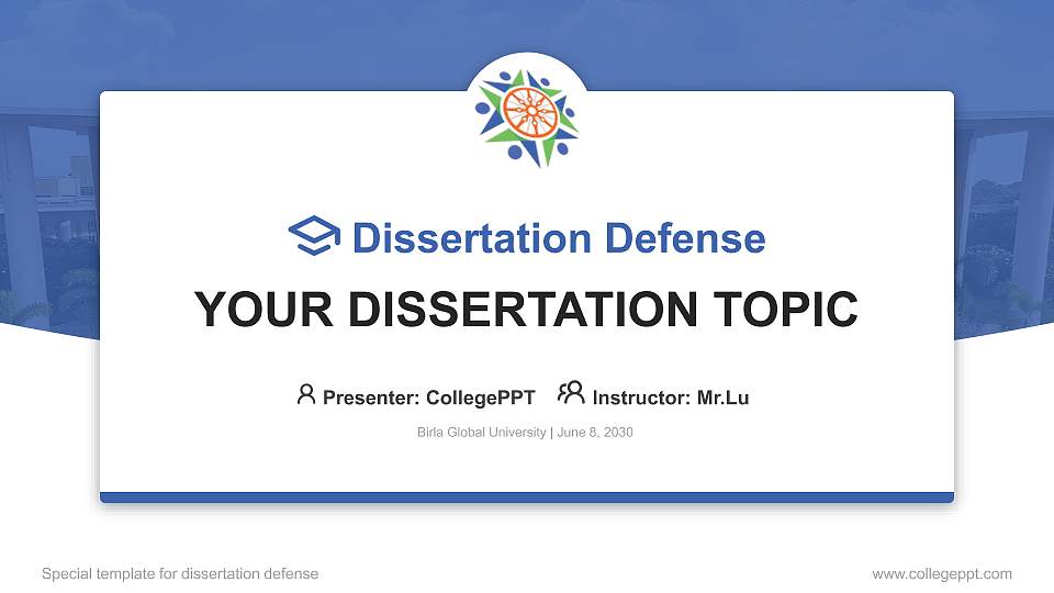 Birla Global University Graduation Thesis Defense PPT Template16:9 ratio PPT effect preview image