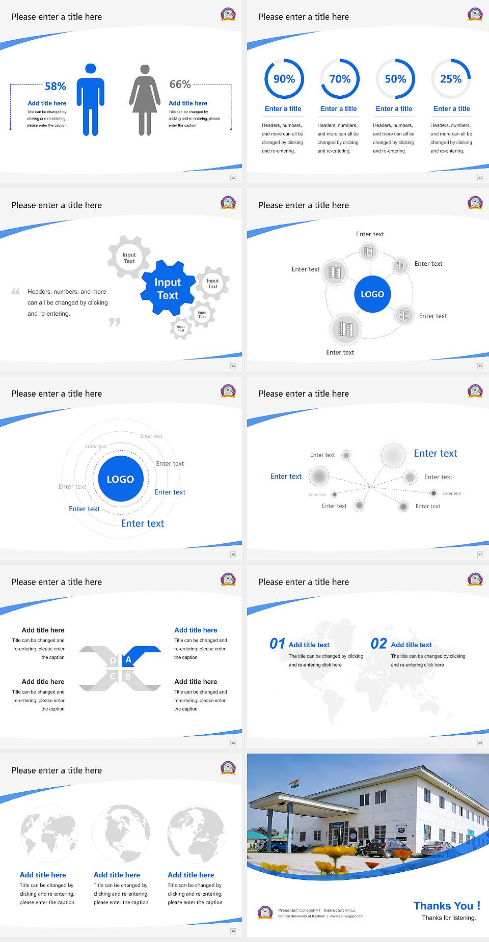 Central University of Kashmir Course/Courseware Creation PPT Template4:3 ratio PPT effect preview image4