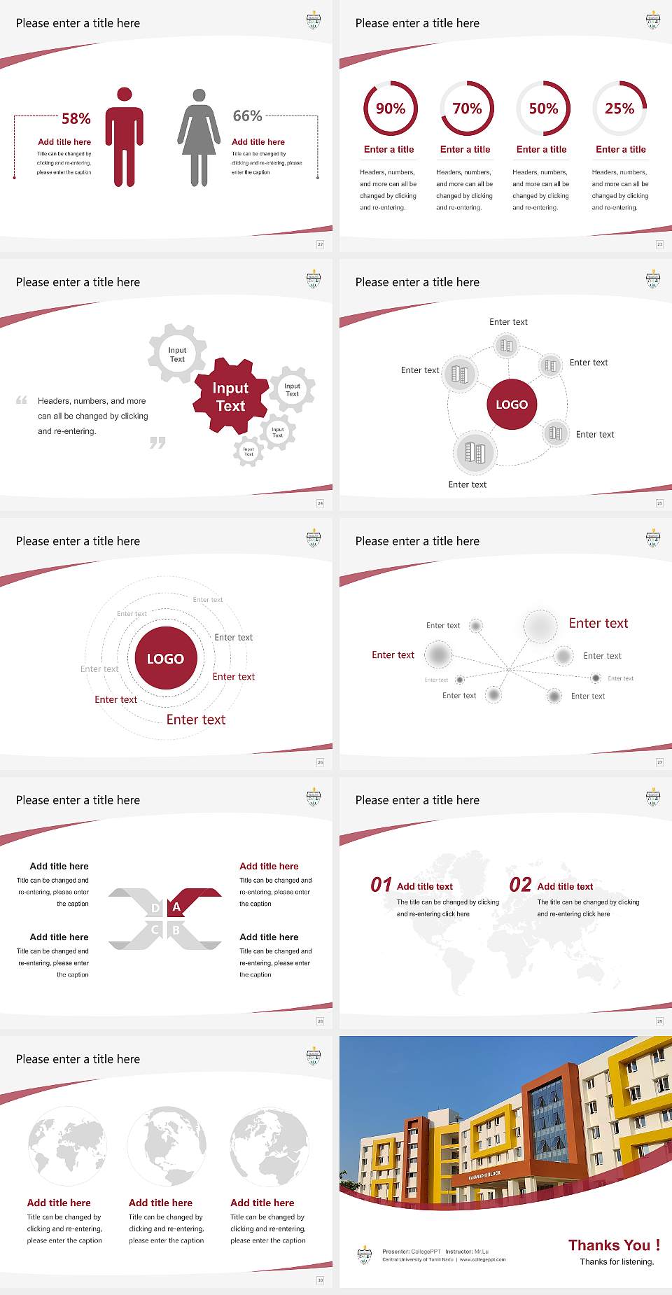 Central University of Tamil Nadu Course/Courseware Creation PPT Template4:3 ratio PPT effect preview image4