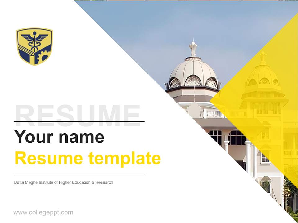 Datta Meghe Institute of Higher Education & Research Resume PPT Template4:3 ratio PPT effect preview image5